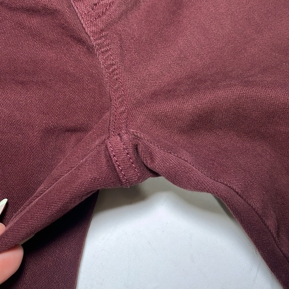 Judy Blue Sign Me Up Tummy Control Wide Leg Cropped Jeans Garment Dyed Maroon - Picture 11 of 13